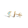 9ct Yellow Gold Enamel Dolphin Stud Earrings