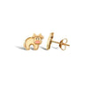 9ct Yellow Gold Enamel Cow Stud Earrings
