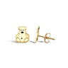 9ct Yellow Gold Enamel Polar Bear Stud Earrings