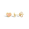 9ct Yellow Gold Enamel Heart Stud Earrings