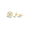 9ct Yellow Gold CZ Clover Stud Earrings