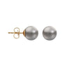 9ct Yellow Gold 7.5mm Grey Cultured Pearl Stud Earrings