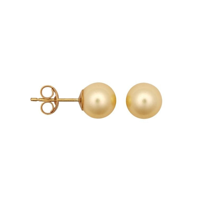 9ct Yellow Gold 6.5mm Cream Cultured Pearl Stud Earrings