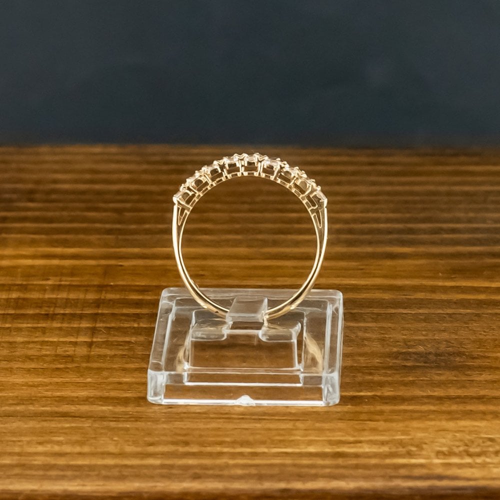 9ct Yellow Gold Cubic Zirconia Band Ring Size J 2g