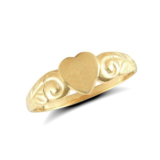 9ct Yellow Gold Heart Ring - NEW