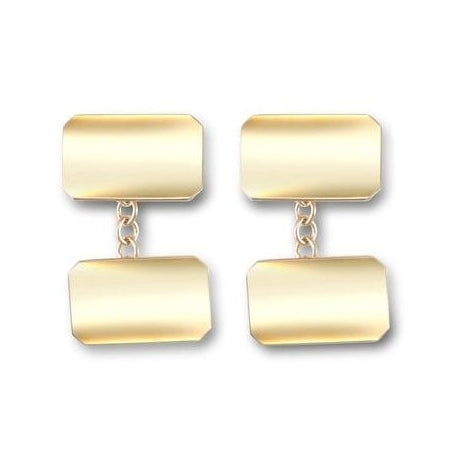 9ct Yellow Gold Rectangle Cufflinks