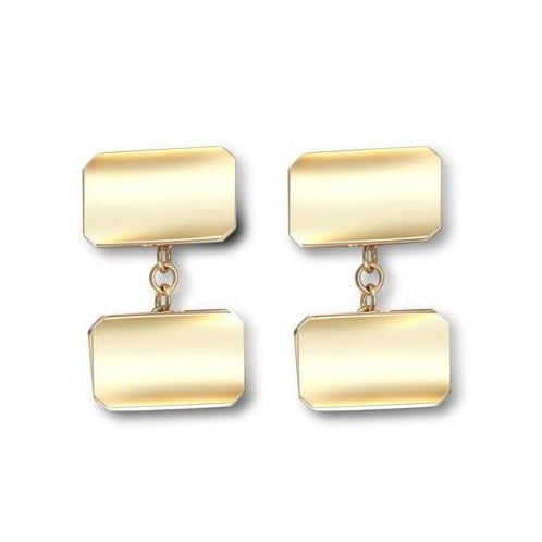 9ct Yellow Gold Rectangle Cufflinks