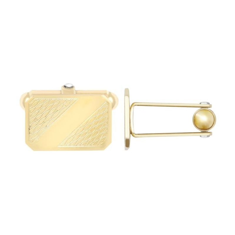 9ct Yellow Gold Rectangle Cufflinks with Swivel Back