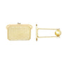 9ct Yellow Gold Patterned Rectangle Cufflinks with Swivel Back