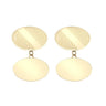 9ct Yellow Gold Patterned Oval Cufflinks With Chain Back