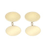 9ct Yellow Gold Oval Cufflinks With Chain Back