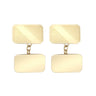 9ct Yellow Gold Patterned Rectangle Cufflinks With Chain Back