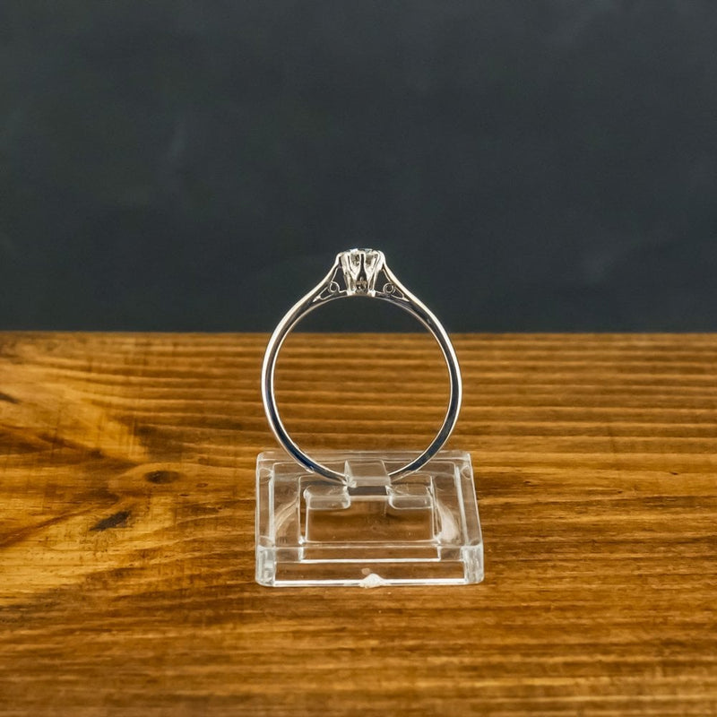9ct White Gold 0.20ct Diamond Solitaire Ring Size N 1.9g