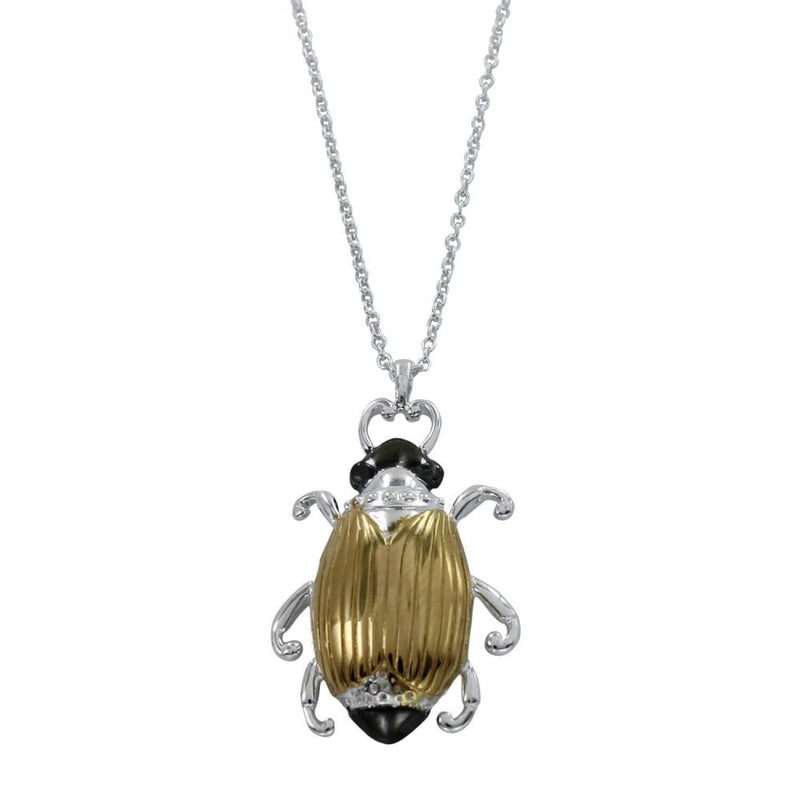 Silver Gold Coloured Queen Beetle Necklace