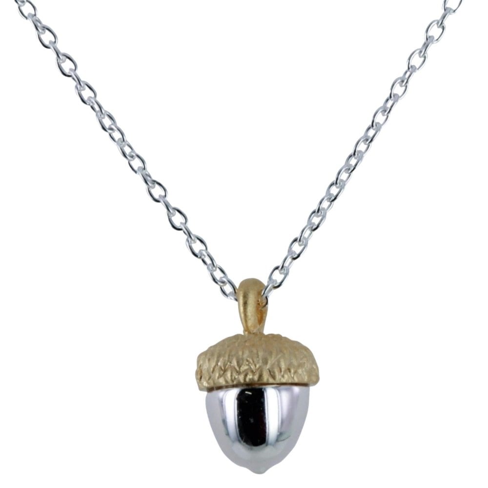 Silver & Gold Plated Acorn Necklace