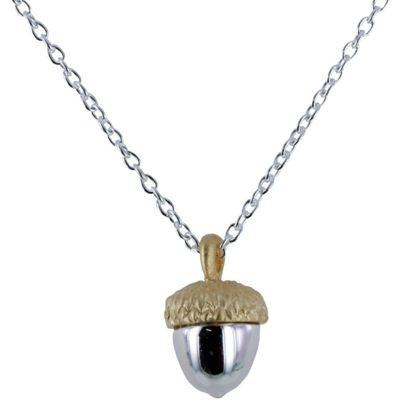 Silver & Gold Plated Acorn Necklace