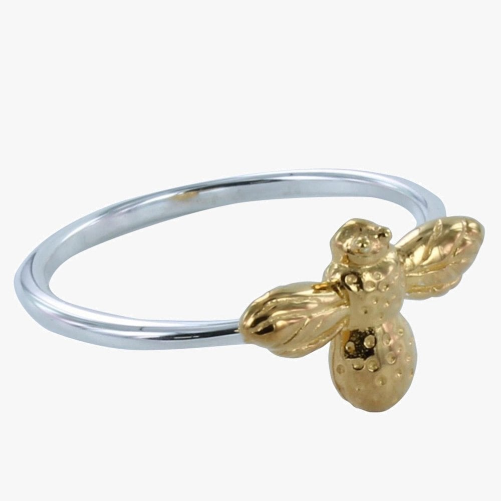Silver & Gold Plated Adjustable Bee Ring