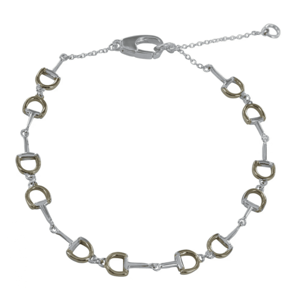 Silver & Gold Plated Quad Snaffle Bracelet
