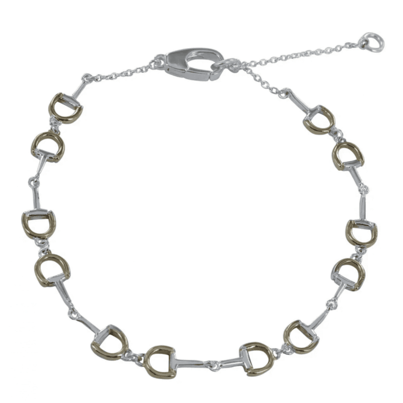 Silver & Gold Plated Quad Snaffle Bracelet