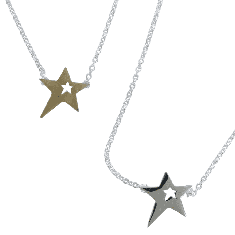 Silver & Gold Plated Seren Star Neckalce
