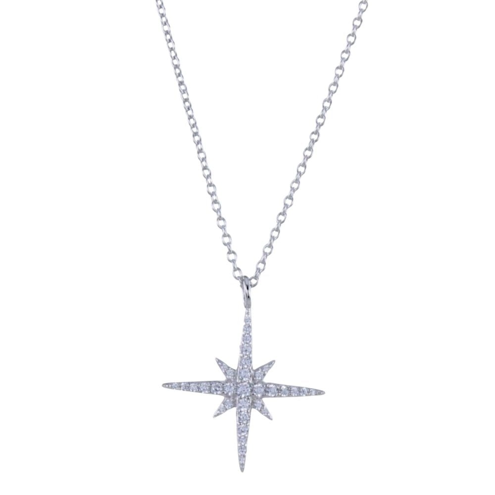 Silver Follow That Star Pave Necklace