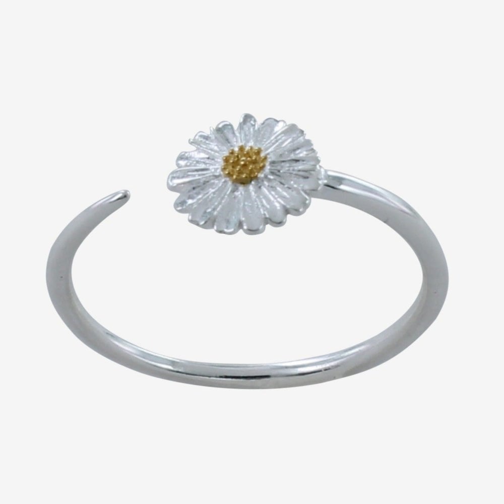 Sterling Silver Adjustable Daisy Ring