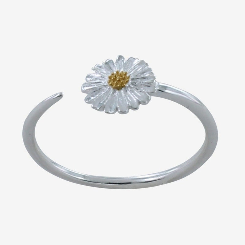 Sterling Silver Adjustable Daisy Ring