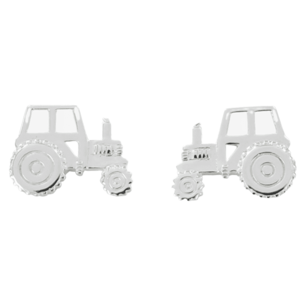 Sterling Silver Tractor Stud Earrings
