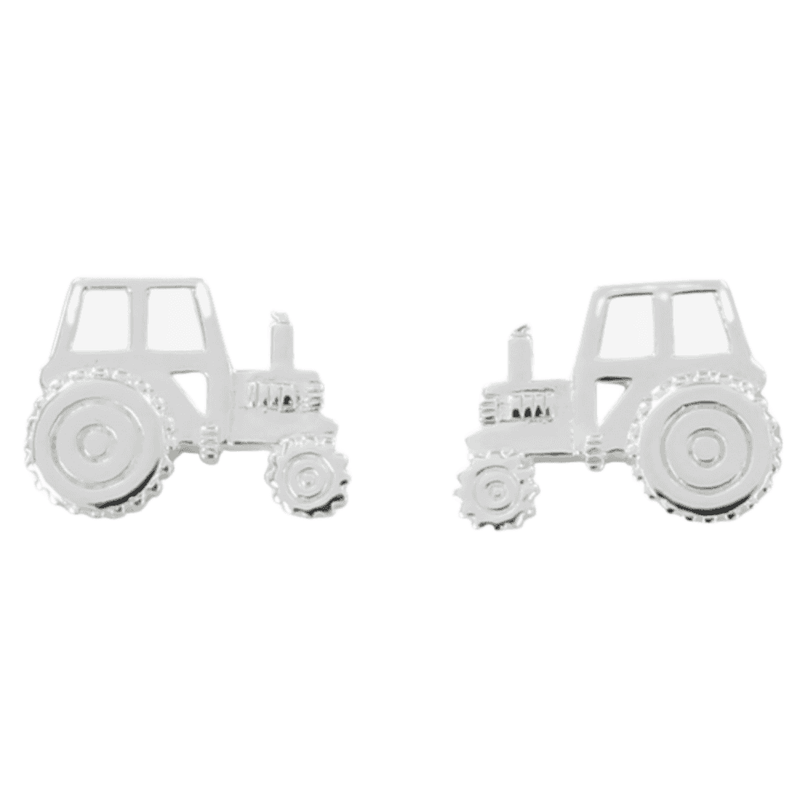 Sterling Silver Tractor Stud Earrings