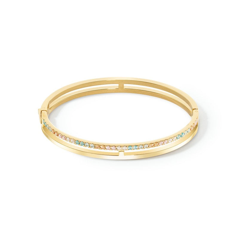 Eternal Unity Crystal Bangle Multicolour Pastel Gold