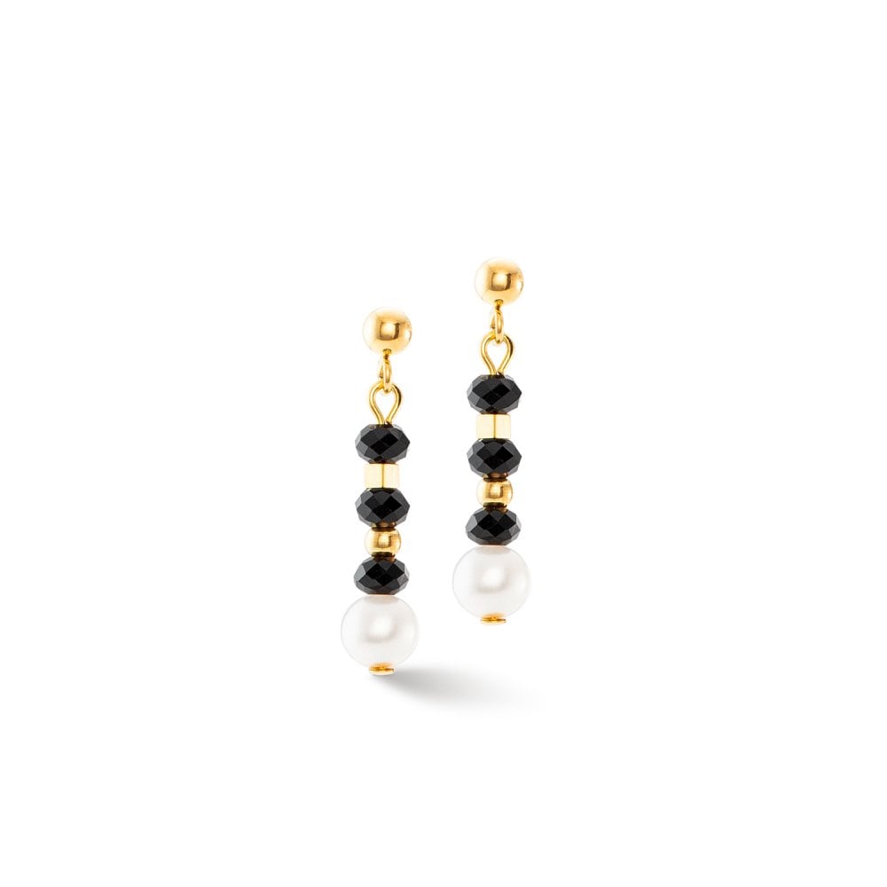 Mystic Pearl Earrings Black Gold