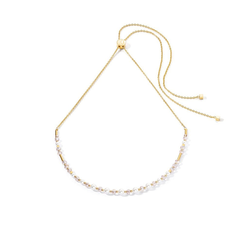 Princess Pearls Chain Necklace Gold White