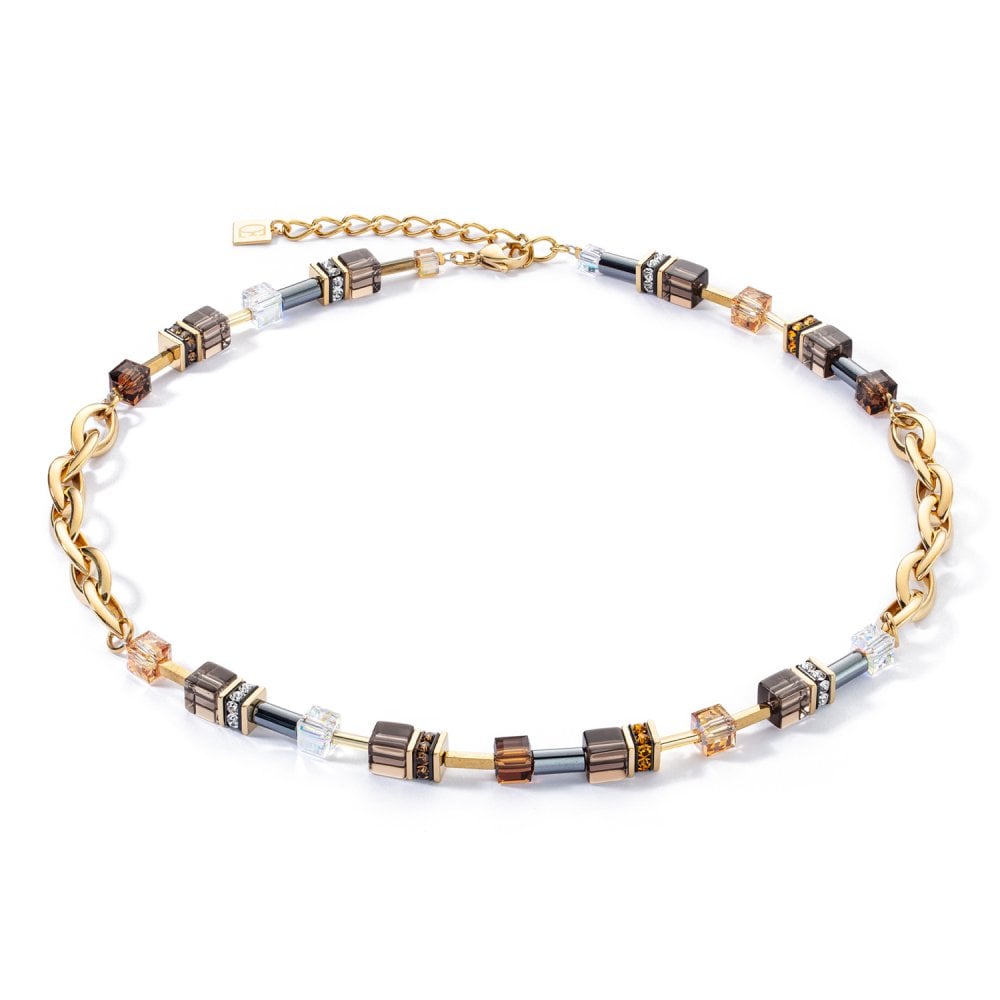 GeoCUBE® Chunky Chain Necklace Gold Brown