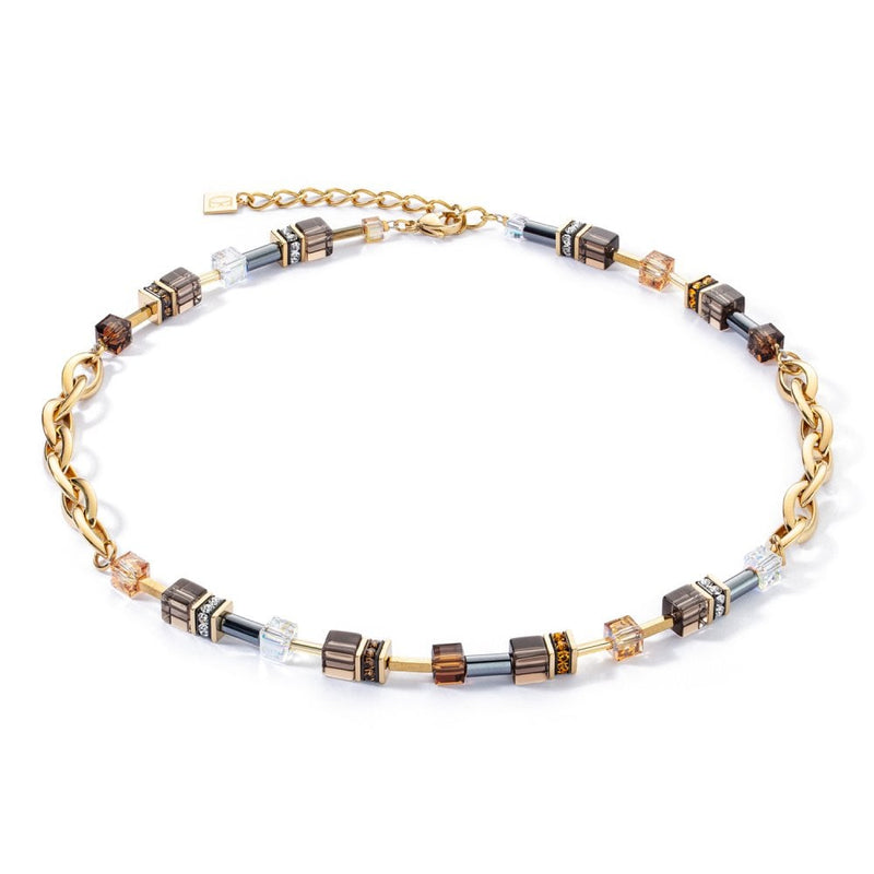 GeoCUBE® Chunky Chain Necklace Gold Brown