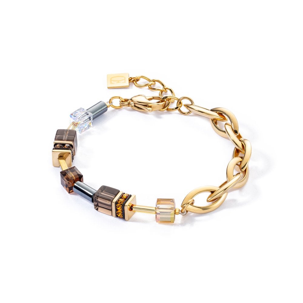 GeoCUBE® Chunky Chain Bracelet Gold Brown