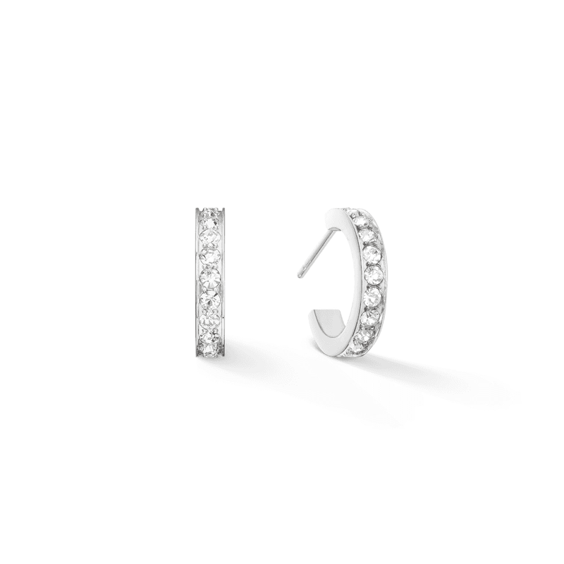 Hoop Earrings Crystals White