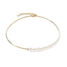 Necklace Asymmetry Freshwater Pearls & Stainless Steel White Gold