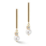 Earrings Asymmetry Freshwater Pearls & Stainless Steel White Gold