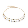 GeoCUBE® Iconic Layer Necklace Gold White