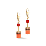 GeoCUBE® Iconic Earrings Gold Red
