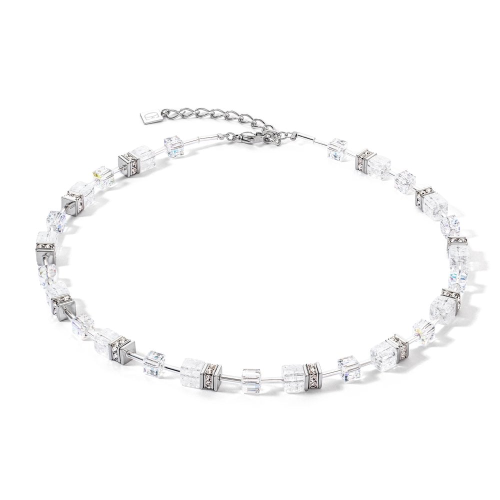 GeoCUBE® Iconic Nature Necklace Silver White