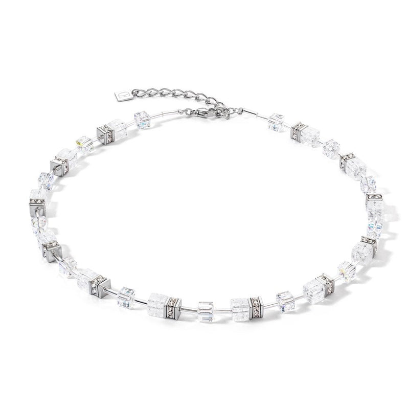 GeoCUBE® Iconic Nature Necklace Silver White
