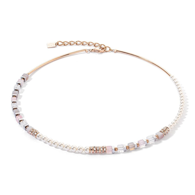 Precious Fusion Offset Necklace Rose Gold Ice Pink