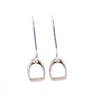 Rose Gold Coloured Silver Stirrup Drop Earrings