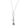 Sterling Silver Pearl and Ammonite Pendant Necklace