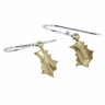 Sterling Silver and Gold Plate Holly Drop Earrings