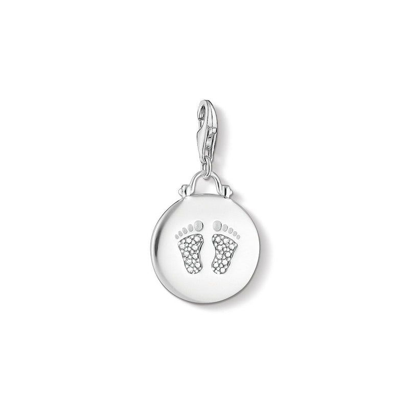 Charm Pendant Disc Baby Footprint