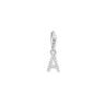 Charm Pendant Initial A White Stones