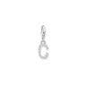 Charm Pendant Initial C White Stones