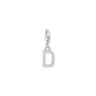 Charm Pendant Initial D White Stones